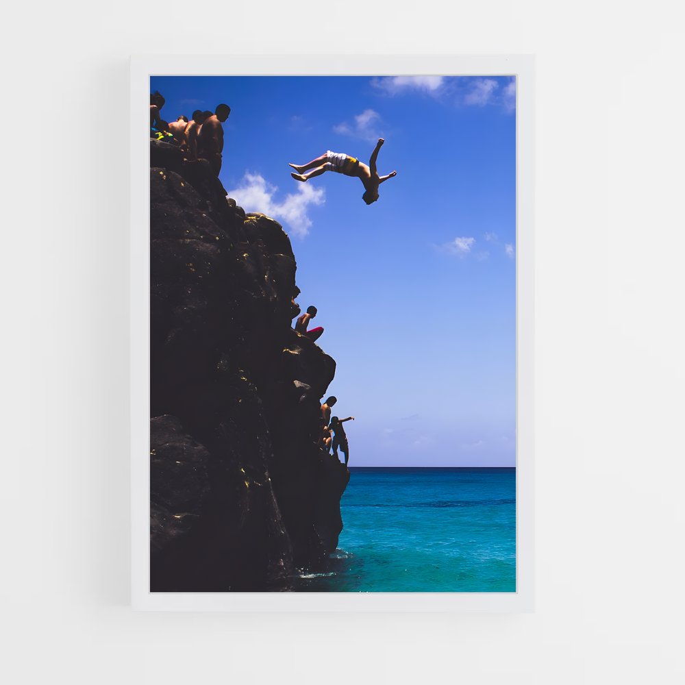 Poster Plongée Libre – affiche Plongeon de falaise (vue 3)